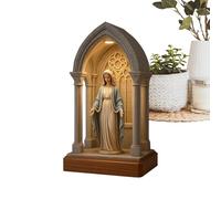 Fyrdyn Lume Notturno Religioso, Lampada Decorativa a LED, Decorazione da Tavolo Devozionale per Preghiera Studio Soggiorno Libreria Ufficio