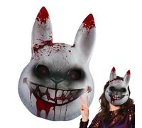 Fyrdyn Maschera da Coniglio - Maschera Spaventosa Halloween - Accessorio Costume per Festa Teatro Spettacolo Raduno Familiare Carnevale Maschere