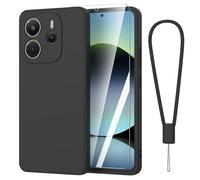 Fyriswho Cover per Xiaomi Redmi Note 14 Custodia + 1 Vetro Temperato, Custodia in TPU Ultra Sottile Antiurto Anti-Scratch Case con Xiaomi Redmi Note 14 (6.67") - Nero
