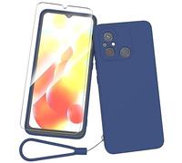 Fyriswho Custodia per Xiaomi Redmi 12C / Redmi 11A + 1 x Vetro Temperato, Ultra Sottile Silicone Protettiva Case Antiurto Cover per Xiaomi Redmi 12C / Redmi 11A - Blu
