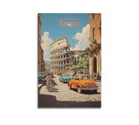 FYRN Poster vintage Roma da viaggio, stampa artistica da parete, stile retrò, decorazione estetica per camera da letto, ufficio, 30 x 45 cm, senza cornice