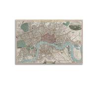 FYRNQ Poster vintage con mappa vittoriana di Londra, stampa artistica da parete in stile retrò, decorazione artistica da parete su tela, decorazione per casa e ufficio, 30 x 45 cm, senza cornice