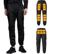 FYRTA Pantaloni Riscaldati da Uomo USB 5V Riscaldamento Pantaloni da Jogging, 18 Zone di Riscaldato Pantaloni Sportivi per Lavoro Invernali Sci Escursionismo Pesca Passeggiate Campeggio Corsa,Black,M