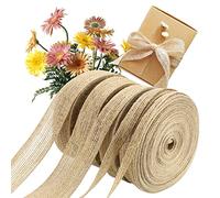 FYSL Juta Nastro 5 Pezzi Nastro Juta Nastro Vintage Nastro Iuta Banda Juta Tela Naturale Vintage, Nastro di Iuta Naturale er Matrimonio Regalo Decorazione Bricolage Artigianato