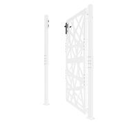 Fyssnn Cancello da giardino | Porta da giardino in metallo | Recinzione per esterni, cancello di sicurezza, cancello d'ingresso con serratura & palo & maniglia della porta e chiave | Recinzione per