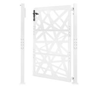 Fyssnn Cancello da giardino | Porta da giardino in metallo | Recinzione per esterni, cancello di sicurezza, cancello d'ingresso con serratura & palo & maniglia della porta e chiave | Recinzione per