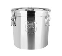 Fyssnn Contenitore ermetico 6L/12L/21L in acciaio inox, secchio con coperchio, adatto per olio e cibi secchi e umidi