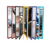 Fyssnn Sistema magnetico da parete con 10 lavagne a vista A4 e 20 pagine di capacità - Porta documenti trasparente per ufficio, ristoranti, mostre (multicolore)