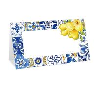 FYSUIMU 100 segnaposto blu a forma di mattonelle, 5,1 x 8,9 cm, per feste di nozze e feste nuziali