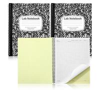 FYSUIMU Confezione da 2 quaderni da laboratorio da 21 x 28 cm, senza carbone, copia in carbonio, con griglia scientifica, fogli di pagine totali, rilegatura a spirale, per laboratorio, ingegneria