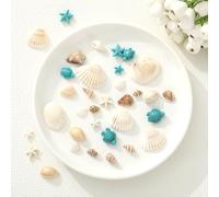 FYSUIMU Kit di 102 ciondoli per custodie per telefono, stile boho, oceano, spiaggia, conchiglie, con turchese tartaruga marina e stella marina, per personalizzare custodie fai da te e creazione di