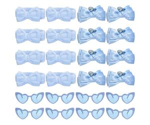 FYSUIMU Set di 24 elastici per capelli con fiocco blu, per addio al nubilato, con cuore, occhiali da sole, accessori per ultimo brindisi sulla costa, proposta per damigella d'onore, bomboniere, regali