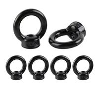 FYting 6 Pezzi Dado di Sollevamento M6,Dadi a Occhiello M6,Occhielli In Acciaio Inox per Accessori per Il Sollevamento, Pentole di Fiori Appesi, Rastrelliere, Decorazione (Nero)