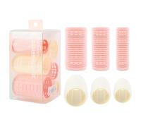 FYting Bigodini,Bigodini Grandi per Volume,6PCS Set di Rulli Per Capelli Auto Grip con 3 Dimensioni,Hair Curler Per Parrucchiere DIY Riccioli e Styling di Capelli Lunghi,Capelli Corti(Rosa Beige)