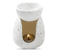 FYting Brucia Essenze,Bruciatore Oli Essenziali,Bruciatore Candle,Diffusore in Ceramica Fornello per Olio Aromaterapia Candela,Portacandele per Halloween, Natale, Compleanni (Cachi) (Bianco)