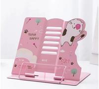 FYting Leggio per Libri,Leggio da Tavolo,Leggio da Letto,Scaffale Regolabile a 6 Livelli per Presentazioni, Libri di Testo, iPad, Libri di Cucina, Adatto a Scuole, Cucine e Uffici (Gatto Rosa)