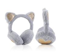 FYting Paraorecchie Bambina,Paraorecchie Bambino,Pelugo Morbido Auricolare, Protezione Dell'Orecchio Invernale, Regolabile, Adatto Per Natale, Compleanno, Regalo Vacanze (Orecchie Gatti Grigio)