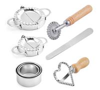 FYting Ravioli Stampo,8 Pezzi Stampi Per Ravioli,Set Per Ravioli Cinesi con Rotella Tagliapasta in Inossidabile, Gnocchi, Biscotti Goffrare, Per Natale, Festa Della Mamma,Festival di Primavera