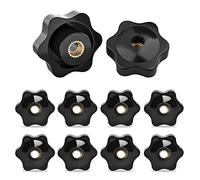 FYting Stella Testa Serraggio Dadi,10 Pezzi Dado Di Serraggio Nero Manopola di bloccaggio con filettatura femmina dado in plastica nera M8 per attrezzature industriali per macchinari-38mm,M8