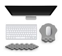 FYting Tappetino Mouse Ergonomico,2 Pezzi Tappetino Mouse Poggiapolsi,Mouse Pad,2-In-1 Poggiapolsi Tastiera,Supporto,Può Essere Portato In Giro, Per Scrivere, Ufficio, Gioco (Grigio)