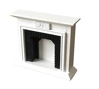 FytStycale 1:12 Scale Dolls House Vintage Solid Birch Wood Fireplace Miniature Room Furniture Pretend Play Life Scene Decoration