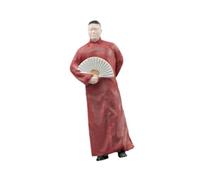 FytStycale 1 64 Figura di Attore Cinese Tipo Crosstalk Piccola Statuetta Regalo di Compleanno Scena Dipinta a Mano Piccola Statua per Decorazione Tavolo di, Apertura Del Ventilatore