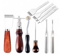 FytStycale 10 Pezzi Kit Lavorazione Cuoio Completo | Affilati, Ergonomici, Kit Riparazione Cucito da per Pelle