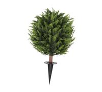 FytStycale 2 Pezzi Albero Topiario Artificiale Siepe Sferica Arbusto Finto con Picchetto PVC Resistente Adatto per Decorazione Natalizia Esterno Ingresso Casa, 1 Pezzo