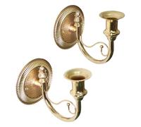 FytStycale 2 Pezzi Applique Da Parete Metallo Portacandele Ferro Candelabro Vintage Stile Francese Rustico Adatto per Ingresso Corridoio Soggiorno, Oro