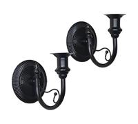 FytStycale 2 Pezzi Applique Da Parete Metallo Portacandele Ferro Candelabro Vintage Stile Francese Rustico Adatto per Ingresso Corridoio Soggiorno, Nero