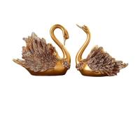FytStycale 2 Pezzi Portabottiglie Cigno Design di Lusso Statuetta Cigno Portabottiglie Stile Moderno Coppia Cigni Decorativi per Credenza, Oro