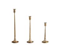 FytStycale 3 Pezzi Portacandele a Stelo Dorato Candelabri in Metallo Vintage Candelabro per Spose, Centrotavola, Caminetto