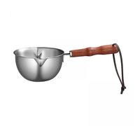 FytStycale 3x Mini Scalda Burro per Latte, Padella per Latte in Acciaio Inox, Manico in Legno, Utensili Da Cucina Multifunzionali