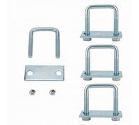 FytStycale 4 Pezzi Morsetto a U in Acciaio Zinc con Piastra di Montaggio Antiruggine Kit Staffa Mo a Completo Fermo per Meccanici, M