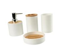 FytStycale 4X Accessori per Il Bagno, Tazza per collutorio Decorativa Moderna, Set Completo di Accessori per Il Bagno Porta spazzolino, per Il Bagno con, Bianco