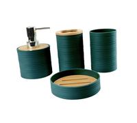 FytStycale 4X Accessori per Il Bagno, Tazza per collutorio Decorativa Moderna, Set Completo di Accessori per Il Bagno Porta spazzolino, per Il Bagno con, Verde Scuro