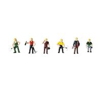 FytStycale 6 Pezzi Figurine Lavoratori Cantiere 1:87 Pose Assortite Set Operai Edili in Miniatura Colorati Personaggi Modello Costruzione per Diorami