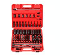 FytStycale 63 Pieces Kit Bussole 63 Pezzi Giunto Universale Attrezzi Cromato Utensili, Set Di Bussole A Stella Da 63 Pezzi Per Avvitatore Ad Impatto