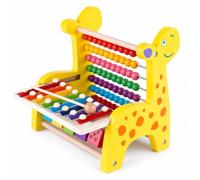 FytStycale Abaco Animale Gioco Sensoriale in Legno con Bordi Arrotondati Sviluppo Abilità Motoria Abaco Portatile per Bambini Piccoli