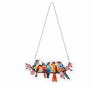 FytStycale Acchiappaluce a Forma di Uccello Pendente Vetrata Acrilico Lucido Dettagli Vividi Riflessi Arcobaleno Adatto per Cameretta Balcone Vetrina
