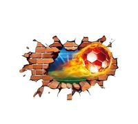 FytStycale Adesivo Murale a Forma di Pallone Da Calcio, Carta Da Parati Autoadesiva in PVC, Decalcomania Artistica per Rompere Il Muro