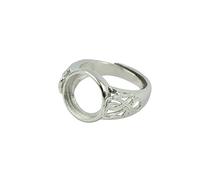 FytStycale Anello Base Regolabile in Ottone con Supporto E Bezel Rotondo Filigrana Fiore per Creazione di Anelli Fantasiosi Adatto a Bambini, 12 Millimetri