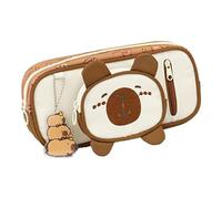 FytStycale Astuccio per Matite Scolastico con Cerniera E Design Capibara, Organizer per Trucco, Porta Utensili, Spazioso E Resistente, in Tessuto Oxford, Marrone