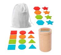 FytStycale Bastoncini, Giocattolo Sensoriale in Legno per L'ordinamento con Borsa Portaoggetti per La Scuola, Set B, Taglia unica bambino