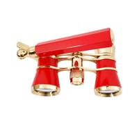 FytStycale Binocolo da Opera 3x25 con Lenti da 25mm E Manico Decorativo per Osservare Artisti Teatrali, Rosso Placcato Oro