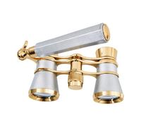FytStycale Binocolo da Opera 3x25 con Lenti da 25mm E Manico Decorativo per Osservare Artisti Teatrali, Placcato Oro Grigio A