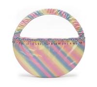 FytStycale Borsa Rotonda con Manico Piccola e Compatta Contenitore Portatile Struttura Rigida Borsa Glitter per Danza, Array, Arcobaleno Con Piccole Perle, S