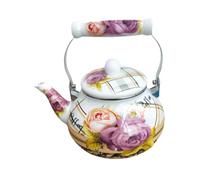 FytStycale Brocca per Acqua con Manico, Brocca Smaltata con Motivo Floreale per Succhi E Bevande, Style a