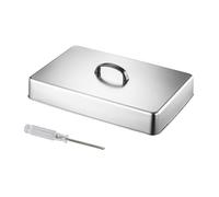 FytStycale Burger Cover Accessorio Rettangolare Coperchio Termoresistente Acciaio Inox per Fusione Formaggio Carne Hamburger Adatto a Cucina Barbecue Ristorante, 43 Cm X 28.5 Cm X