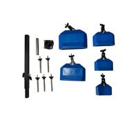 FytStycale Campane da Mucca su Supporto Regolabile Set di Campane da Mucca Nessuna Manutenzione Campanella a Mano per Palco, Blu, Campanaccio 4 5 6 7 8 + Supporto Combinato Per 5 Campanacci